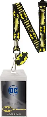 DC Comics Batman Wrap Around Logo Lanyard Neck Strap Id Holder With Charm • $10.95
