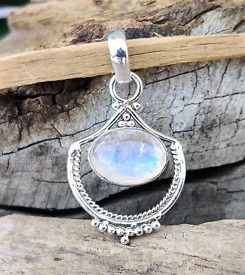 Moonstone Pendant 925 Sterling Silver Neck Jewelry Handmade Gift Item MO408 • $14.17