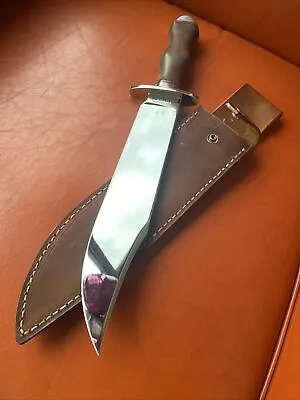 NEW HUGE Custom Bowie Knife By Steve Voorhis MINT Leather Sheath Walnut  Handle • $350