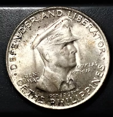 1947 PHILIPPINES US WWII General DOUGLAS MACARTHUR Antique Silver Coin • $98