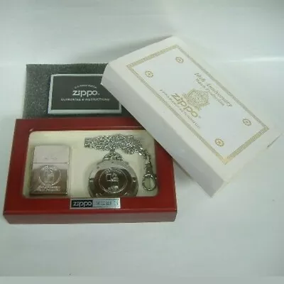 Special Limited Edition Zippo Pocket Watch Lighter Set LPS-3 Unused From Japan • £144.50