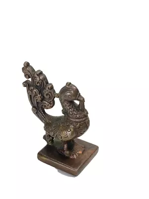 Vintage Rare Brass Paper Weight Shape Standing Peacock Figure • $54.99