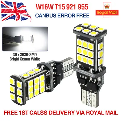 T15 W16W Reverse 921 LED Car Bulbs Xenon White Canbus Error Free Parking Light • £7.59