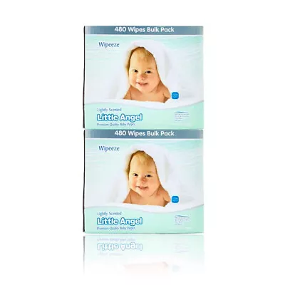 12Pks X 80 Baby Wet Wipes Lightly Scented Hypoallergenic 960 WIPES BULK BUY • $19.95