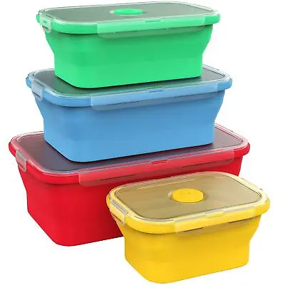 $18.97 • Buy Vremi Silicone Food Storage Containers With BPA Free Airtight Plastic Lids Set
