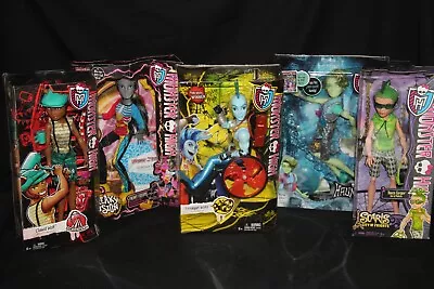 Monster High Boy Dolls S/5 Duece Neighton Finnegan Porter & Clawd MIB NRFB • $550