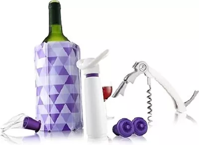 Vacu Vin Wine Essential Act Wine Cooler Server Corkscrew Saver Gift Set (334) • $21.99