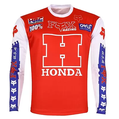 Vintage 80's Style Honda Motocross Jersey MX Enduro AHRMA Motorcycle Enduro • $39.99