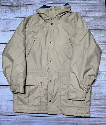 Vintage LL Bean Maine Warden's Goretex Parka Coat Size Large Tan USA Made • $79.99