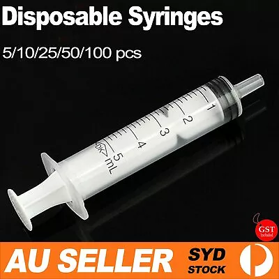 5-100pcs 5ml Disposable Syringes Slip Tip Hydroponics Nutrient Plastic Measuring • $19.25