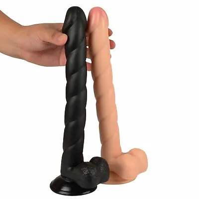 11.8  Realistic Spiral Big Dildo Dong Long Anal Plug Penis Huge Gay Sex Toy • $32