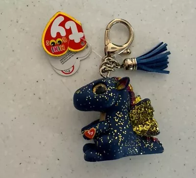 NEW 2020 TY Beanie Boos Mini Boo Collectible Key Clip SAFFIRE The Dragon 28 Feb • $5