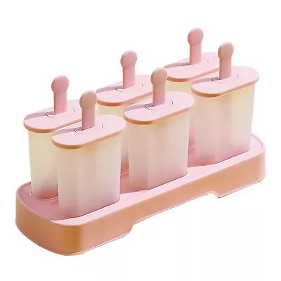 6 Cells Block Moulds Ice Cream Mold Icy Pole Jelly Pop Popsicle Maker Mould Tray • $7.79