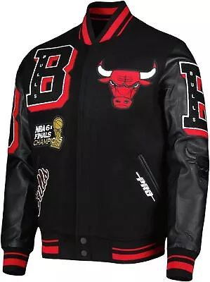 Mens Chicago Finals Champions Cosplay Sports Style Wool & Leather Varsity Jacket • $99.99