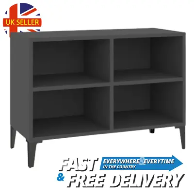 TV DVD Under Cabinet Stand Table Wood Modern New Grey With Shelves Metal Legs UK • £38.99