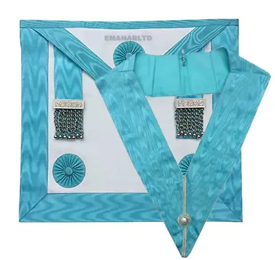 Masonic Regalia Master Mason Apron Master Mason Collar Lambskin Leather NEW TOP • £25.80