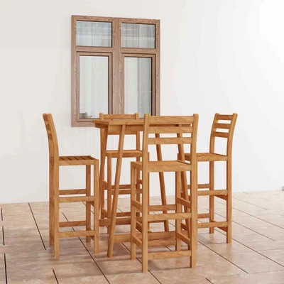 £470.30 • Buy VidaXL 5 Piece Outdoor Bar Set Solid Acacia Wood UK HOT