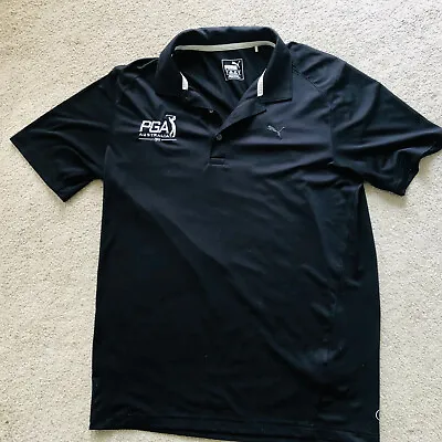 $43.64 • Buy PUMA Golf PGA Australia 911 Mens Size M (UK) Black Dry Cell Buttoned Golf Shirt