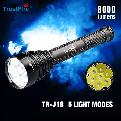 TrustFire Tactical LED Flashlight Super Bright 8000 Lumens Long Range 900 Meters • $45.99