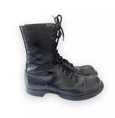 HH Double H 975 10  Military Jump Boots Men's Size 12 Black USA Punk Army Goth • $85