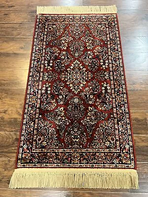 Karastan Red Sarouk Rug #785 Wool Pile 3x5 Small Vintage Carpet Discontinued • $685.30