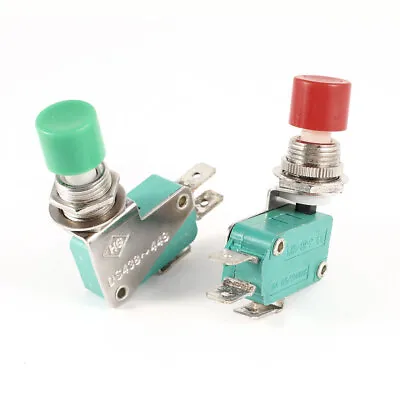 2 Pcs DS438-448 Red Green SPDT Micro Push Button Switch 16A 125/250V AC • $7.93