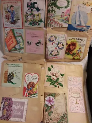 158 Vintage(1950)christmas Birthday Valentine Easter Greeting Card Scrapbook Lot • $39.99