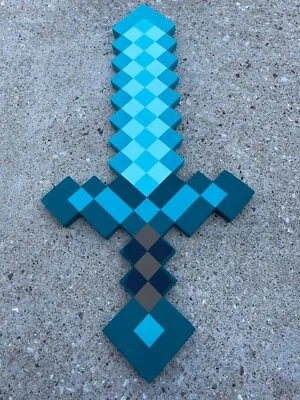 Minecraft Foam Diamond Sword Full Size 24  Think Geek Costume Weapon Prop Toy • $35