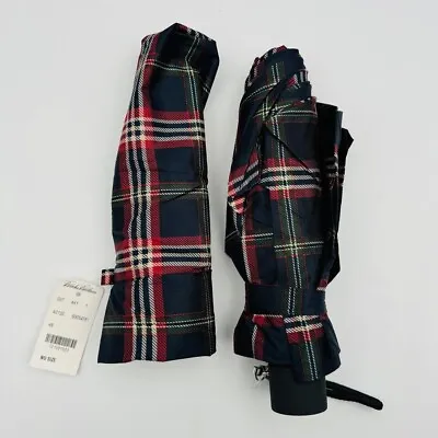 Brooks Brothers Plaid Mini Umbrella Blue/Red/Green OS NWT • $64.99