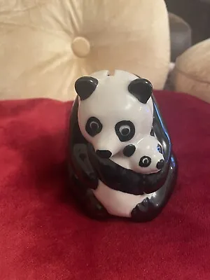 Wade Natwest Ceramic Panda With Baby Money Box Figurine • £3.99