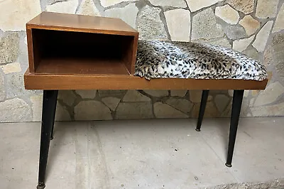 Retro Mid Century Telephone Table With Seat Gossip Bench Refurbished • £95