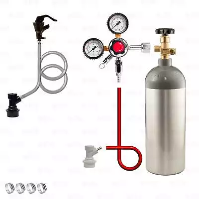 Portable Dispensing Kit For Home Brew Beer Ball Lock Corny Keg + 5lb CO2 Tank • $65.99