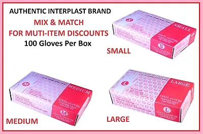 Interplast FOOD SERVICE HANDLING Vinyl Glove Disposable 100pc Boxes POWDER FREE • $9.34