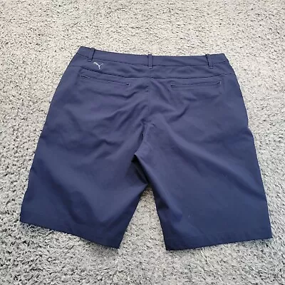 Puma Shorts Men 36 Blue Chino Golf Performance Outdoor Preppy Moisture Wicking • $19.99