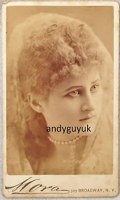 Cdv Actress Named Mary Anderson Crucifix More Broadway Antique Photo New York • £18.95