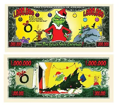 Pack Of 100 - The Grinch Who Stole Christmas Million Dollar Bill • $24.95
