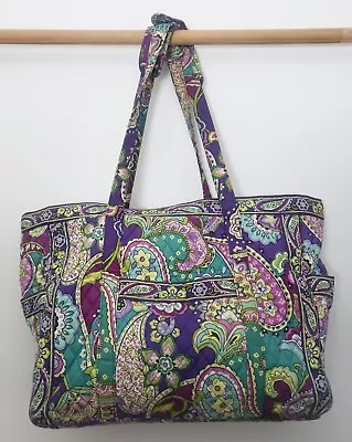 Vera Bradley Heather Paisley Large Travel Weekender Quilted Tote Bag 23  X 15  • $50