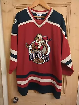 Walt Disney World Grumpy Miners # 37 Stitched Hockey Jersey L Preowned • £44.99