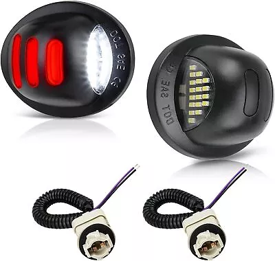 2pcs For Ford F150 RED LED License Plate Tag Light Lamp W/ Wiring Harness Socket • $23.99