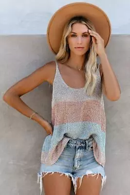 BoHo Summer Top NEW Multicolor Metallic Cami Tank NEW SZ SM • $25.49