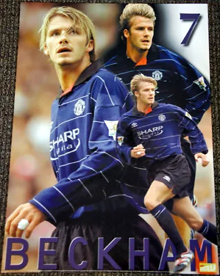 DAVID BECKHAM Manchester United BLUE 2000 EPL Football Soccer 20x28 POSTER • $26.99