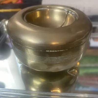 Vintage Tabletop Brass Ashtray Flip Top Round With Legs • $21.24