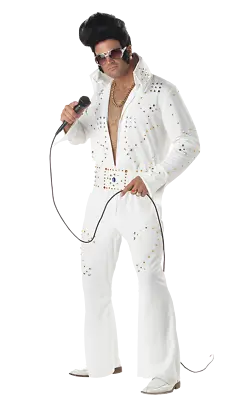 Mens Rock Legend Elvis Presley Rock & Roll King 50s Fancy Dress Costume • £74.99