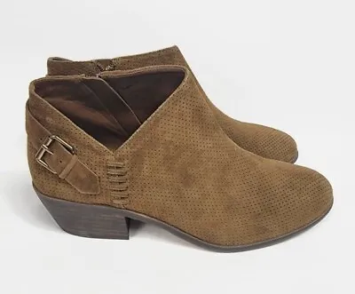 New ~ Vince Camuto ~ Ankle Boots ~ 8.5w ~ Brown Pumpernickel~buckle~zip~paraveen • $12.99