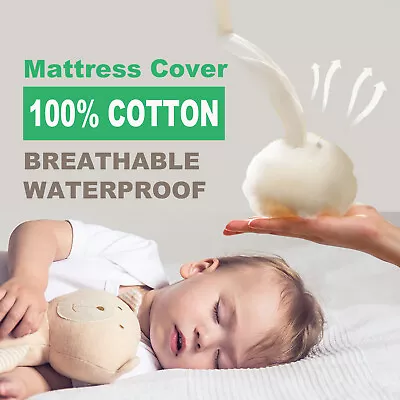 $23.99 • Buy Breathable & Waterproof  Bed Mattress Protector Cover Single King Baby Cot