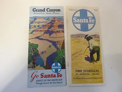 $9.99 • Buy 1951 Santa Fe Railroad Time Schedule + Grand Canyon Brochure