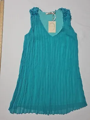 £18.99 • Buy Ladies Dress Eva & Loila Size M Sleeveless Pleated V Neck Green 14068