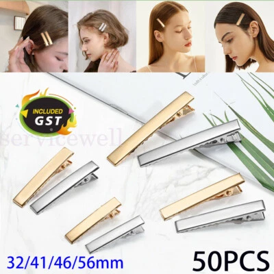 $3.62 • Buy 10-50pcs DIY Hair Clips Blank Alligator Silver Gold Metal Accessories Kid Women