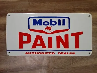 Porcelain Mobil Paint Enamel Metal Sign Size  24  X 12   Inches • $89.99