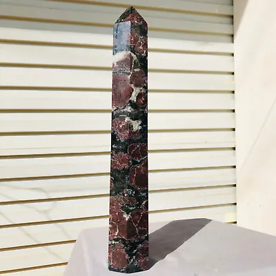 6.73lb  Natural Fireworks Garnet Obelisk Quartz Crystal Wand Point Healing • $22.49